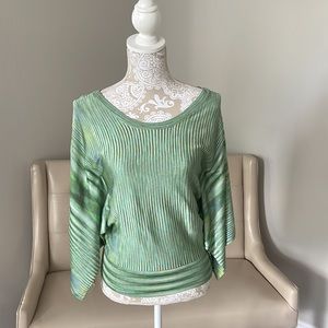 525 America silk sweater. Sleeves flare. Size Medium.